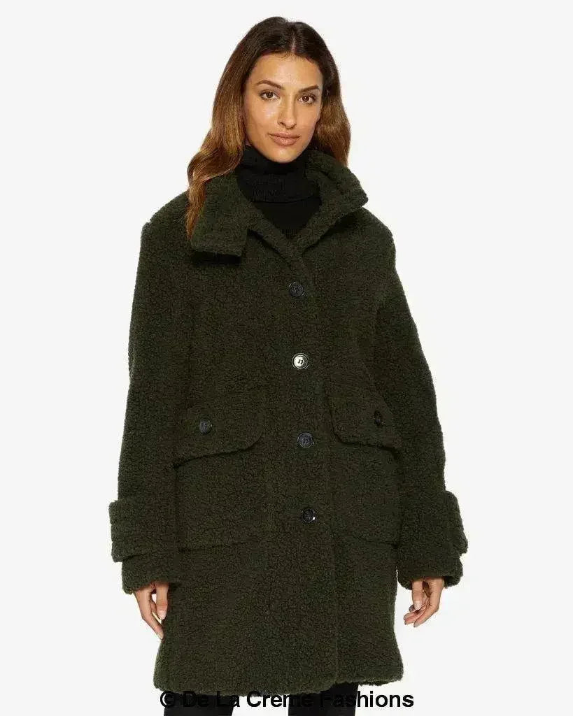 Julie High Neck Borg Teddy Coat - Femstylo