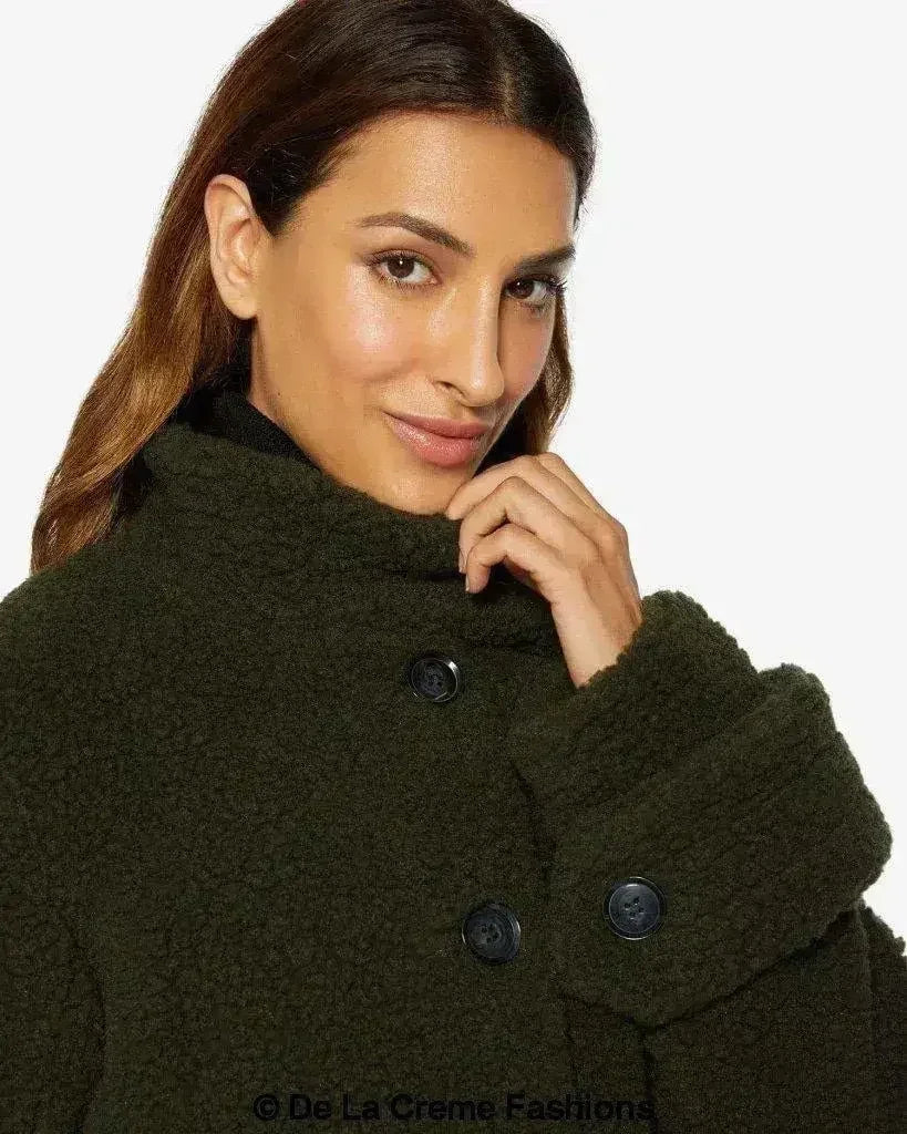 Julie High Neck Borg Teddy Coat - Femstylo
