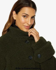 Julie High Neck Borg Teddy Coat - Femstylo