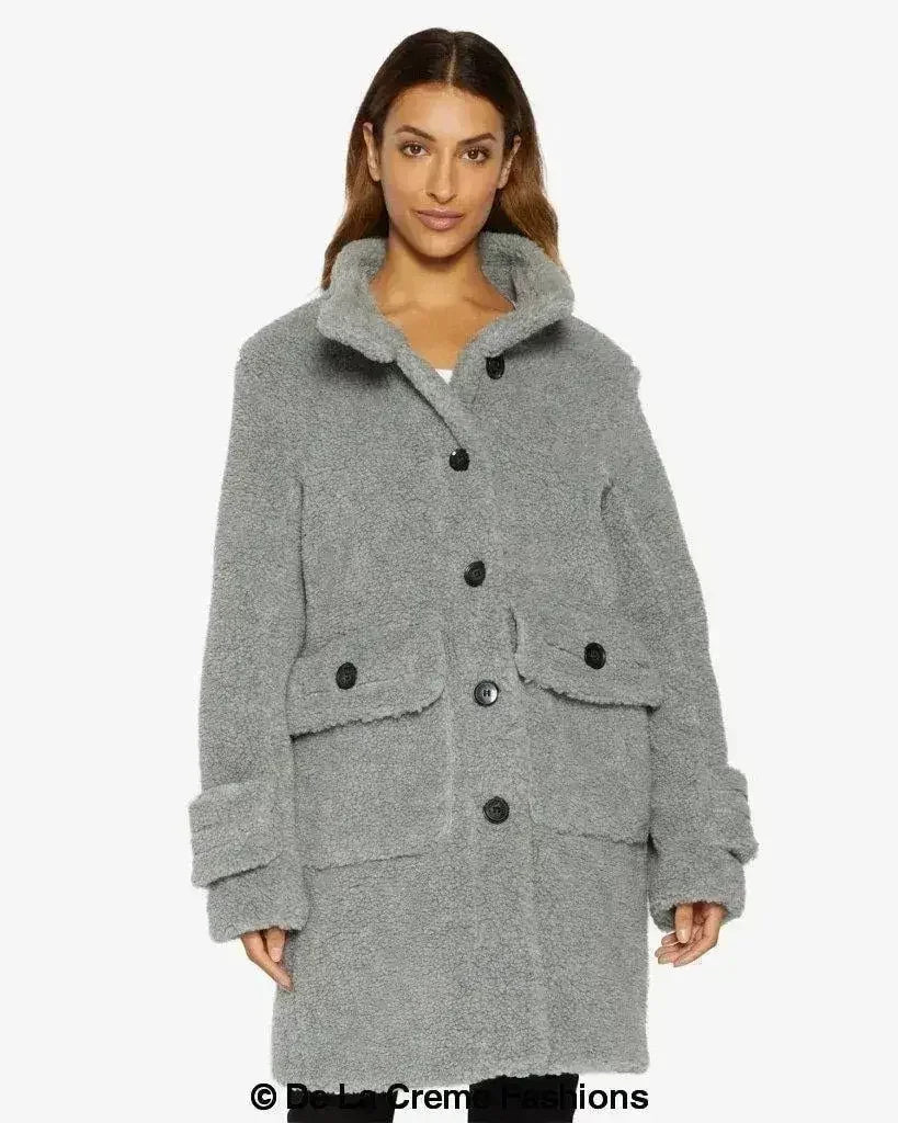 Julie High Neck Borg Teddy Coat - Femstylo