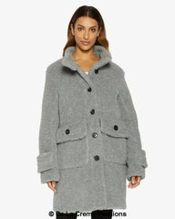 Julie High Neck Borg Teddy Coat - Femstylo