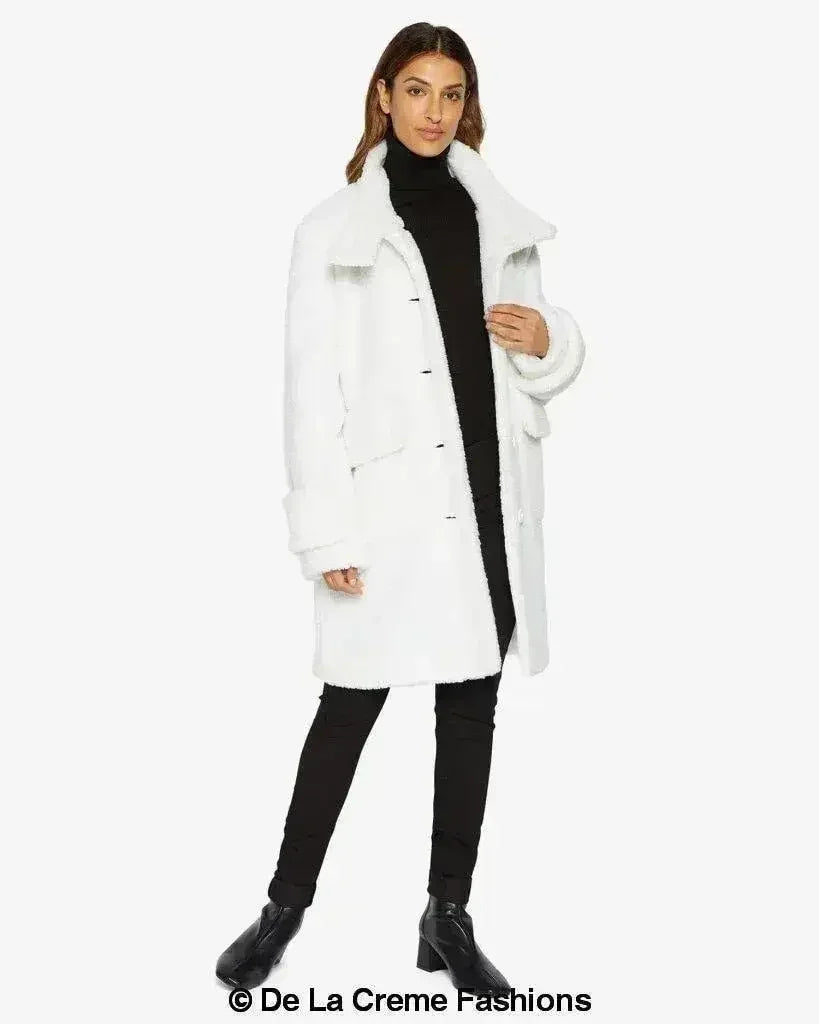 Julie High Neck Borg Teddy Coat - Femstylo