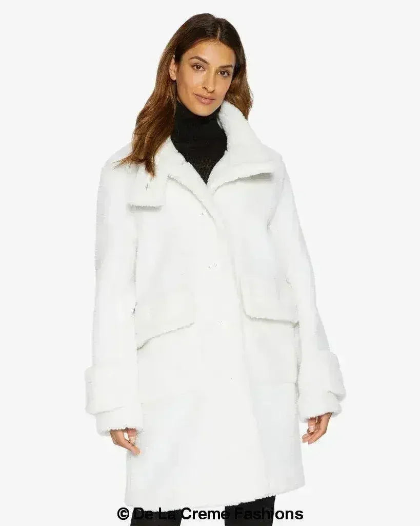 Julie High Neck Borg Teddy Coat - Femstylo