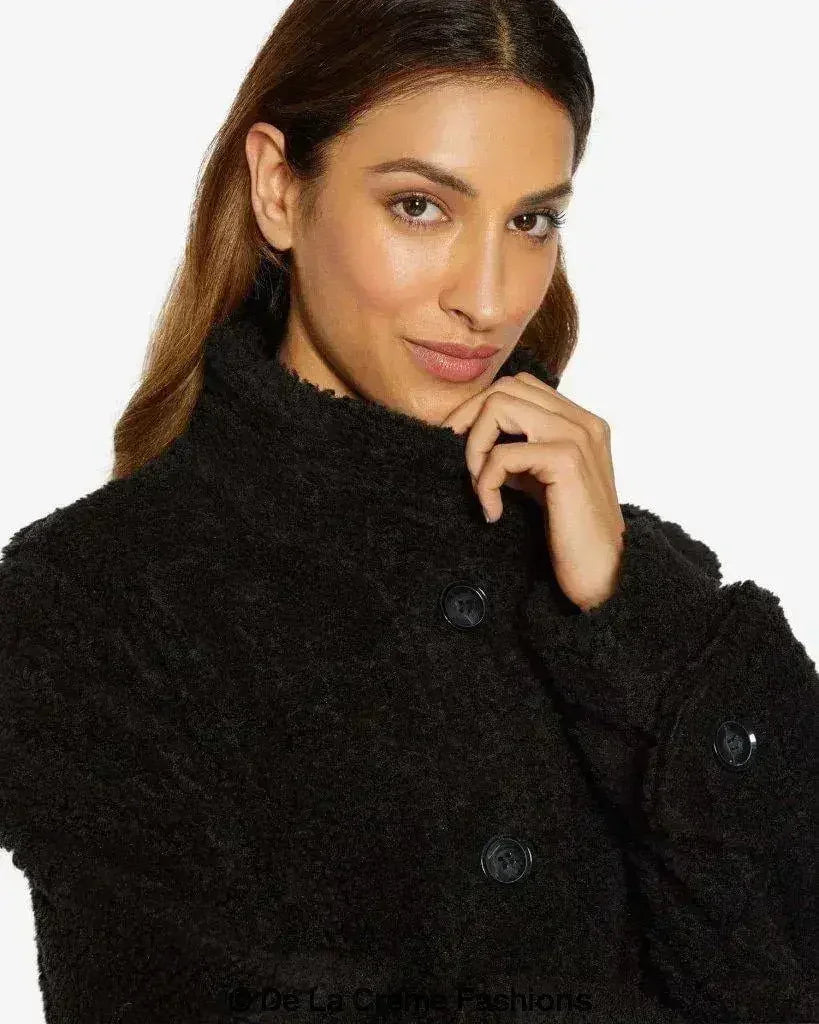 Julie High Neck Borg Teddy Coat - Femstylo