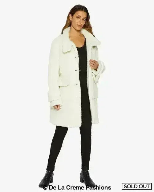 Julie High Neck Borg Teddy Coat - Femstylo