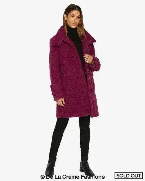 Julie High Neck Borg Teddy Coat - Femstylo