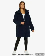 Julie High Neck Borg Teddy Coat - Femstylo