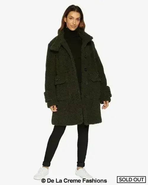 Julie High Neck Borg Teddy Coat - Femstylo
