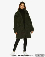Julie High Neck Borg Teddy Coat - Femstylo