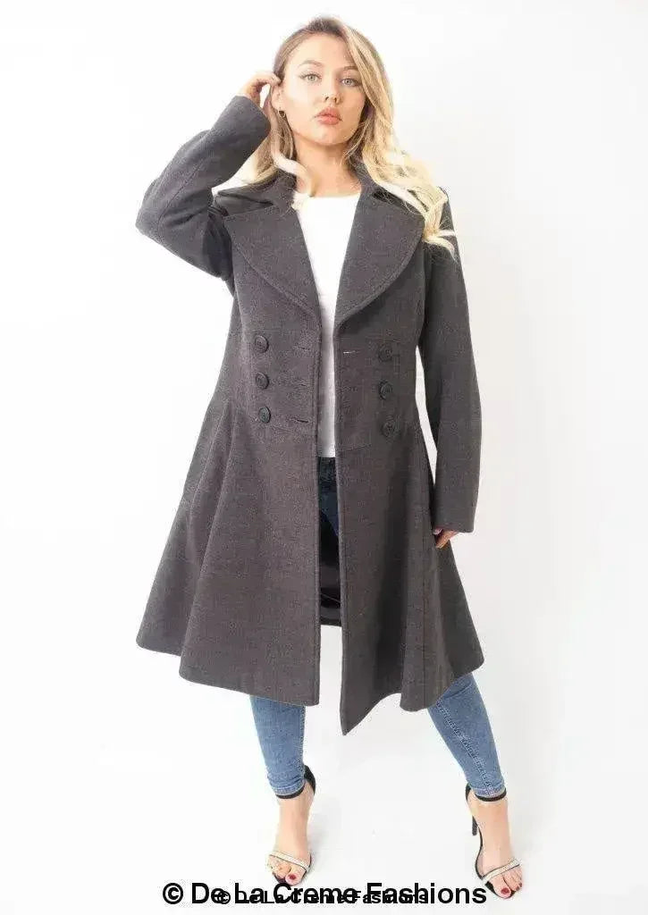 Kirsty Slim Fit A-Line Coat - Femstylo