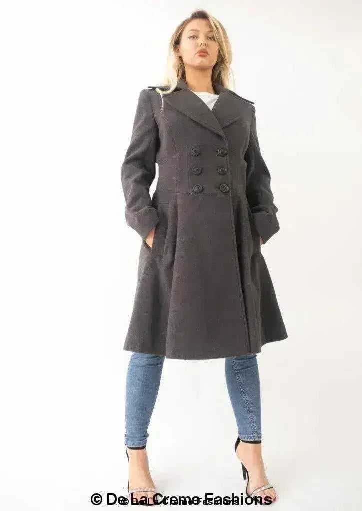 Kirsty Slim Fit A-Line Coat - Femstylo