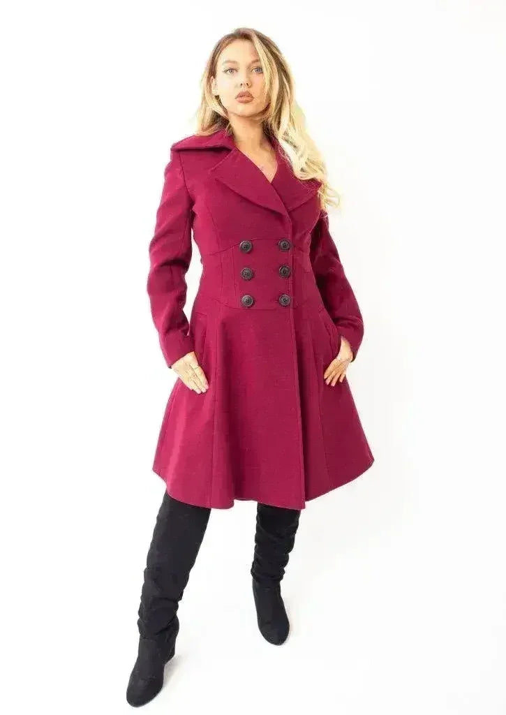 Kirsty Slim Fit A-Line Coat - Femstylo