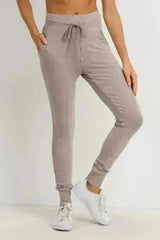 Highwaist Slim-Fit Cuffed Joggers - Femstylo
