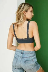 Lace Trim Padded Bralette - Comfortable Everyday Bra | Femstylo - Femstylo