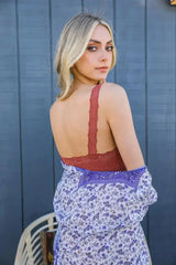 Lace Trim Padded Bralette - Comfortable Everyday Bra | Femstylo - Femstylo