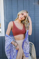 Lace Trim Padded Bralette - Comfortable Everyday Bra | Femstylo - Femstylo