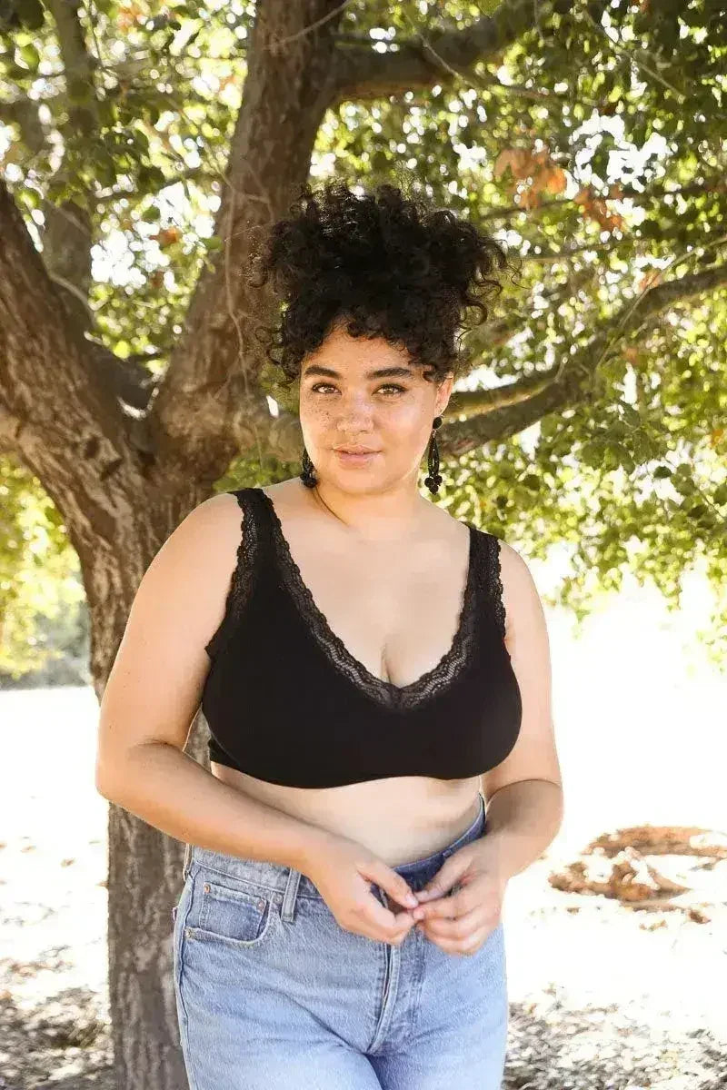 Lace Trim Padded Bralette - Comfortable Everyday Bra | Femstylo - Femstylo