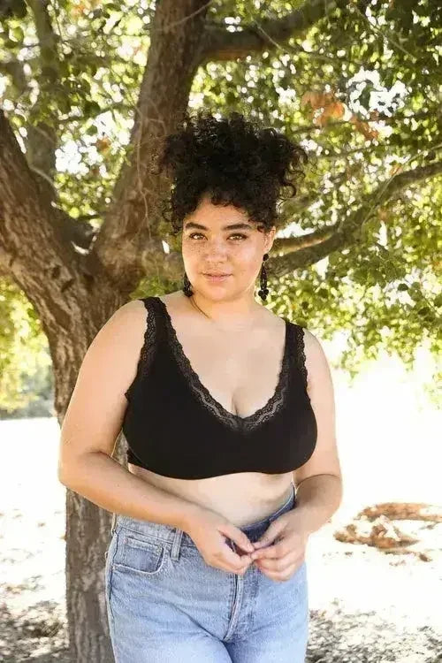 Lace Trim Padded Bralette - Comfortable Everyday Bra | Femstylo - Femstylo