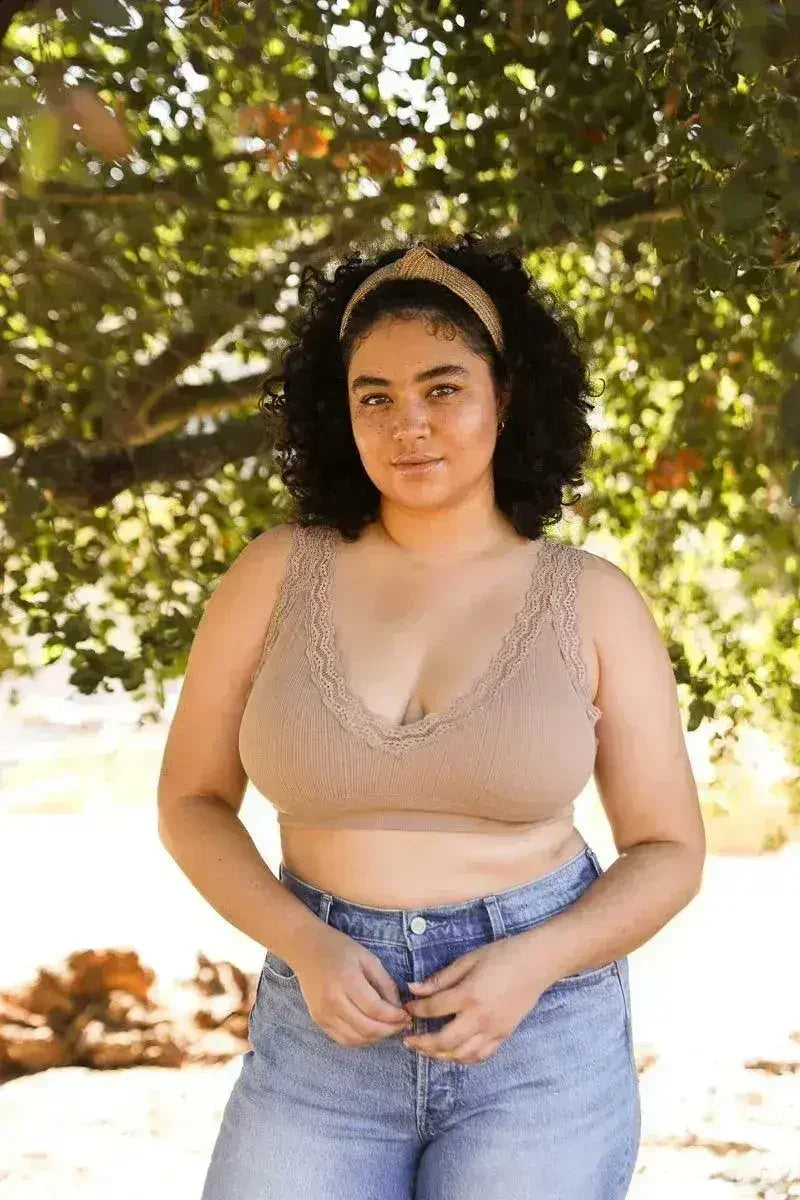 Lace Trim Padded Bralette - Comfortable Everyday Bra | Femstylo - Femstylo