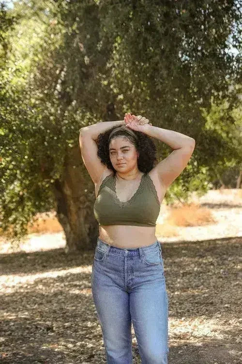 Lace Trim Padded Bralette - Comfortable Everyday Bra | Femstylo - Femstylo