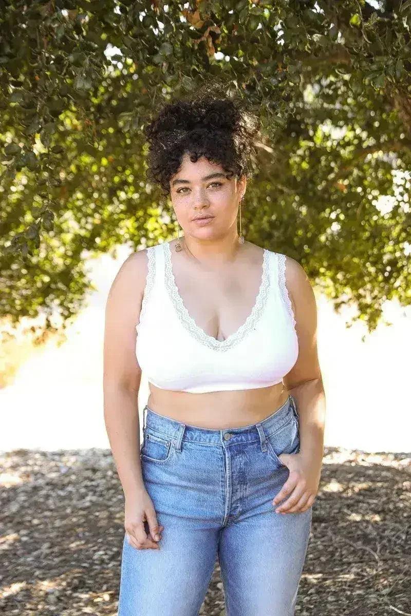 Lace Trim Padded Bralette - Comfortable Everyday Bra | Femstylo - Femstylo