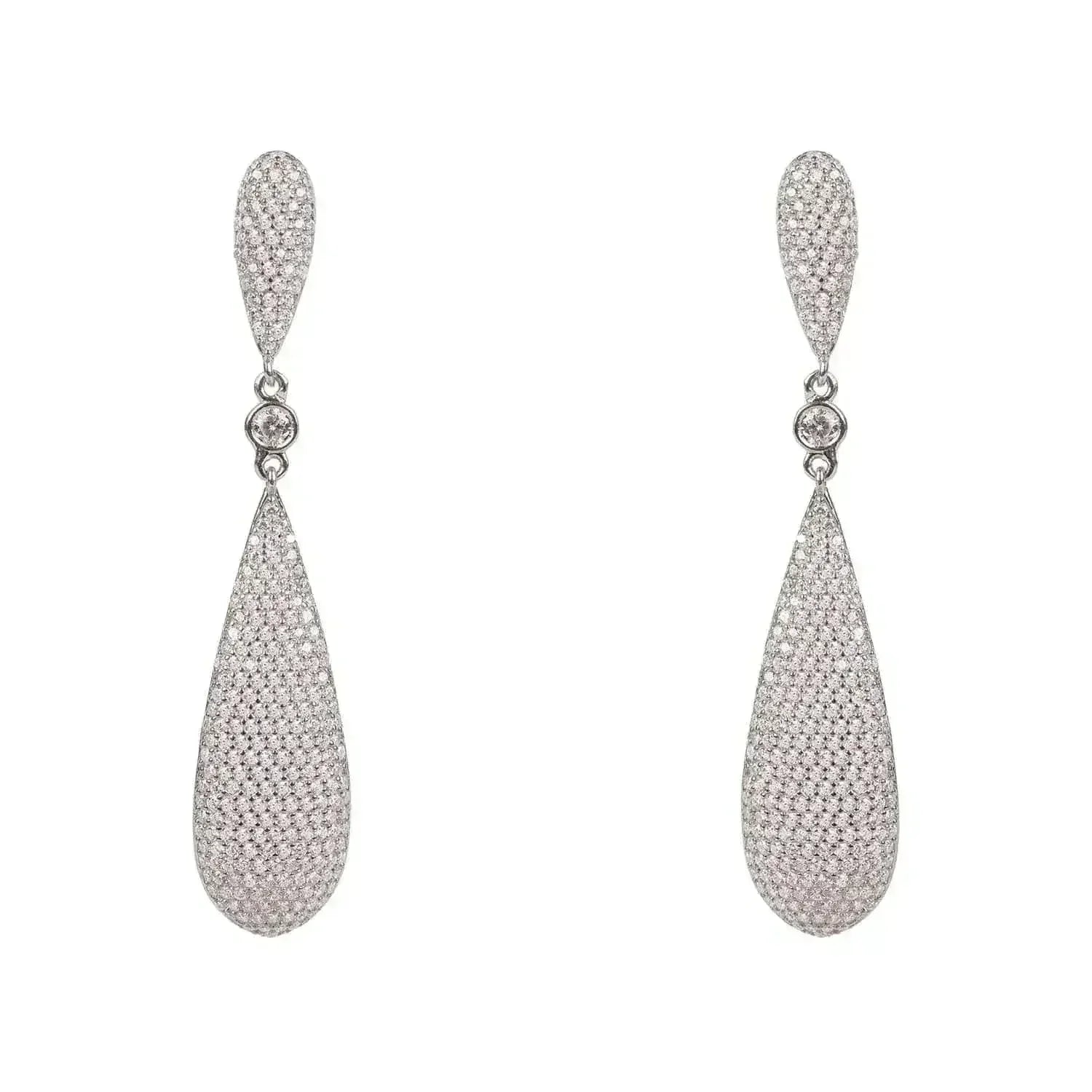 Latelita Long Drop Earrings Silver - Femstylo