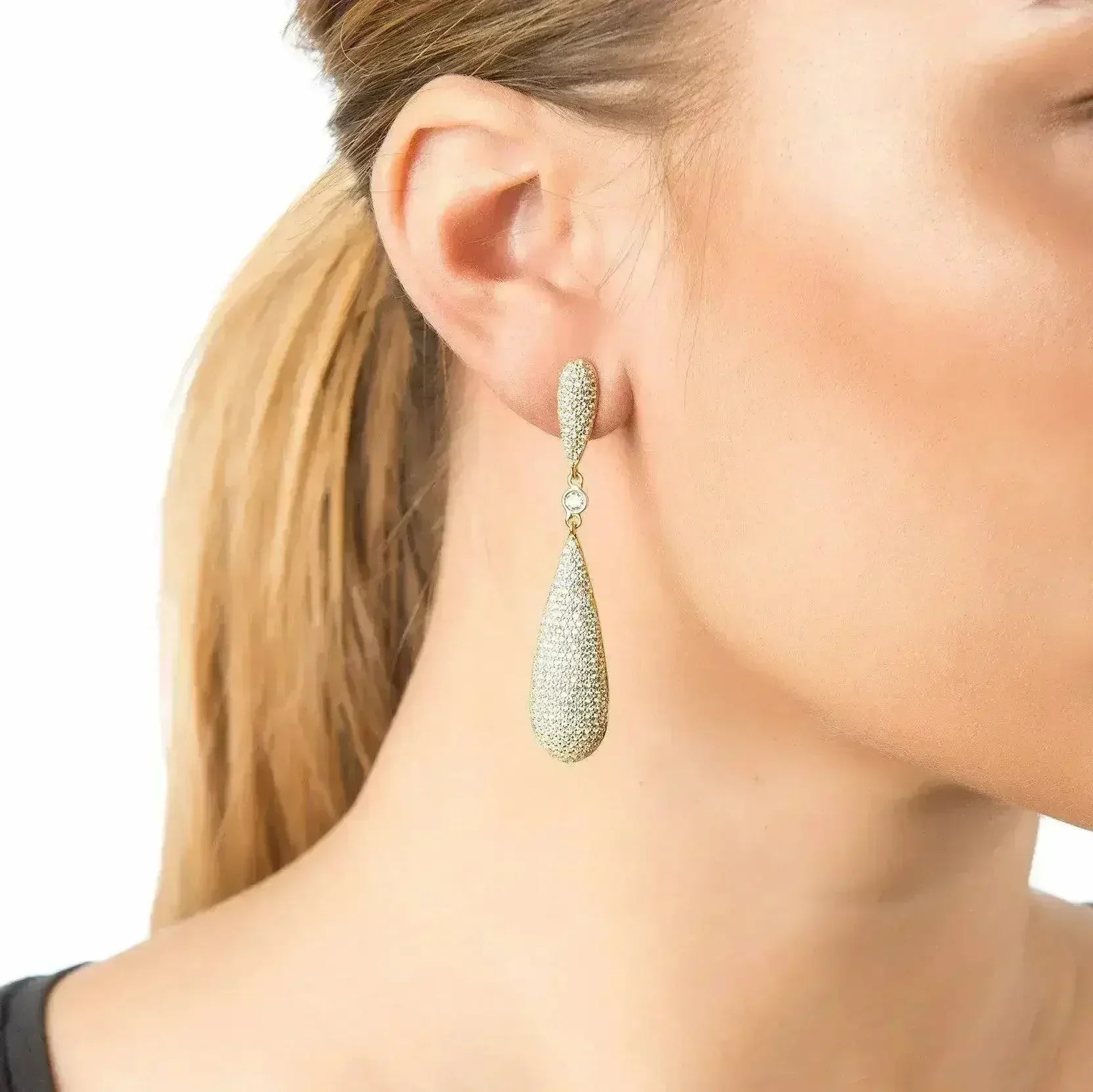 Latelita Long Drop Earrings Silver - Femstylo
