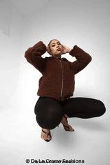 Lauren Zip Up Hooded Borg Teddy Jacket - Femstylo