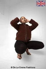 Lauren Zip Up Hooded Borg Teddy Jacket - Femstylo