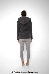 Lauren Zip Up Hooded Borg Teddy Jacket - Femstylo