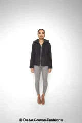 Lauren Zip Up Hooded Borg Teddy Jacket - Femstylo