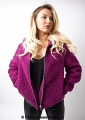 Lauren Zip Up Hooded Borg Teddy Jacket - Femstylo