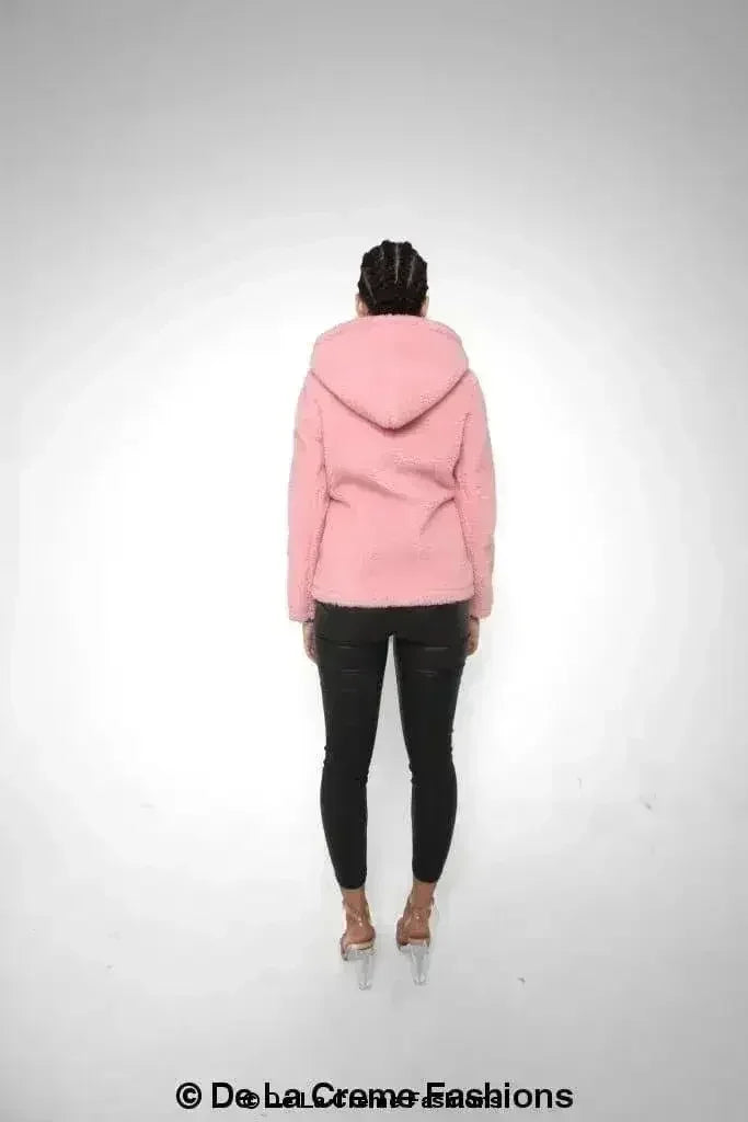 Lauren Zip Up Hooded Borg Teddy Jacket - Femstylo