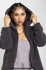 Lauren Zip Up Hooded Borg Teddy Jacket - Femstylo