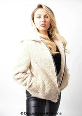 Lauren Zip Up Hooded Borg Teddy Jacket - Femstylo
