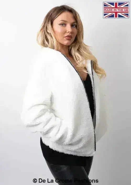 Lauren Zip Up Hooded Borg Teddy Jacket - Femstylo