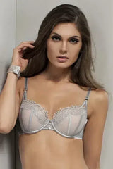 Lace Tulle Polka Dot Foam Cup Bra Lisca Emotion - Femstylo