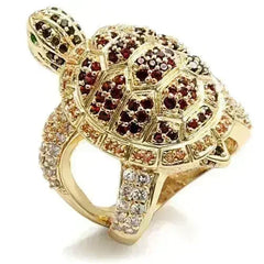 LO1498 - Imitation Gold Brass Ring with Synthetic Synthetic Glass in - Femstylo