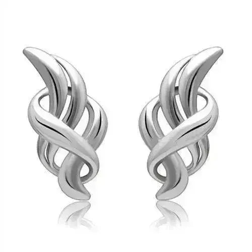 LO1991 - Rhodium White Metal Earrings with No Stone - Femstylo