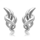 LO1991 - Rhodium White Metal Earrings with No Stone - Femstylo