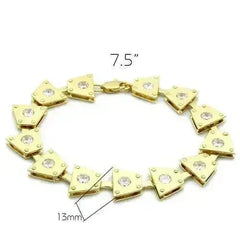 LO2002 - Matte Gold & Gold Brass Bracelet with AAA Grade CZ in Clear - Femstylo