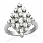 LO2061 - Rhodium Brass Ring with AAA Grade CZ in Clear - Femstylo