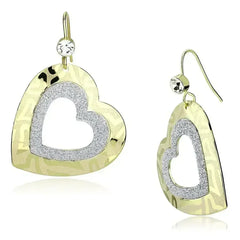 LO2733 - Gold Iron Earrings with Top Grade Crystal in Clear - Femstylo