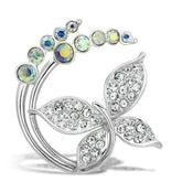 LO2861 - Flash Gold White Metal Brooches with Top Grade Crystal in - Femstylo