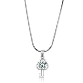 LO4161 - Rhodium Brass Chain Pendant with AAA Grade CZ in Clear - Femstylo