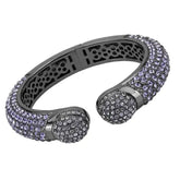 LO4312 - TIN Cobalt Black Brass Bangle with Top Grade Crystal in - Femstylo