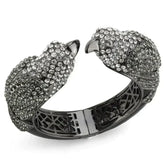 LO4333 - Ruthenium Brass Bangle with Top Grade Crystal in Multi Color - Femstylo