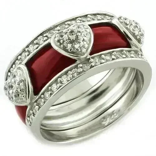 LOAS1012 Rhodium 925 Sterling Silver Ring with AAA - Femstylo