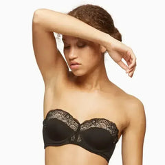 Blush Escape Longline Strapless Padded Lace Bra - Femstylo