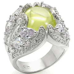 LOS391 - High-Polished 925 Sterling Silver Ring with AAA Grade CZ in - Femstylo